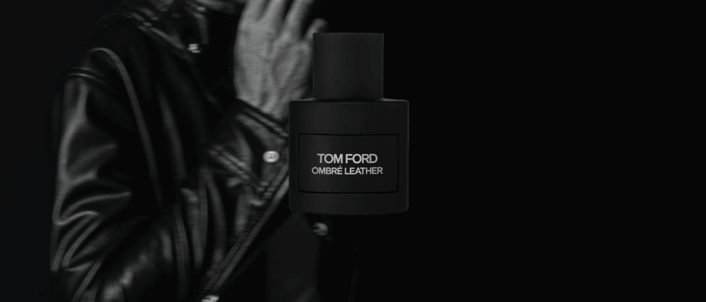 Tom Ford Ombre Leather on a leather background